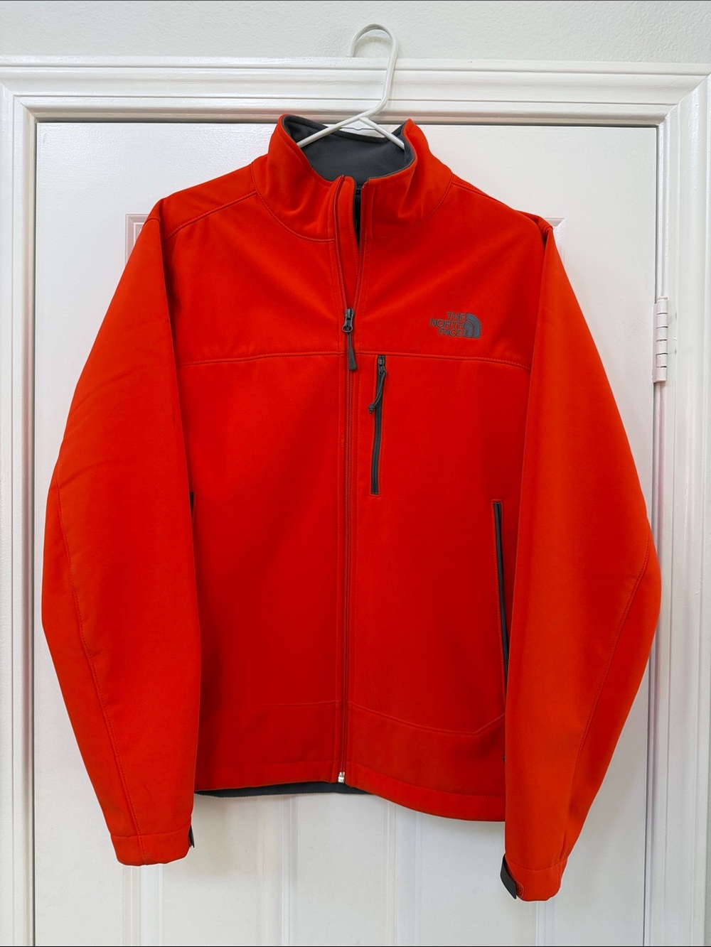 NorthFace Apex Bionic Soft Shell Full Zip Fleece Jacket Men M Orange